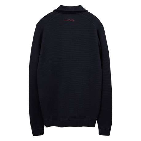 Gilet marine uni avec une coupe droite et un col montant zippé - Image 2