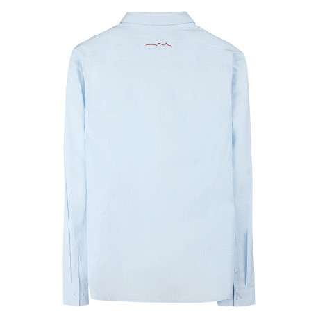 Chemise bleue géométrique avec une coupe droite et un col à revers - Image 2