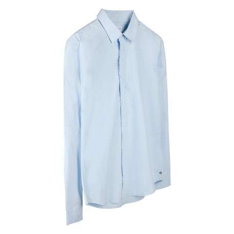Chemise bleue géométrique avec une coupe droite et un col à revers - Image 3