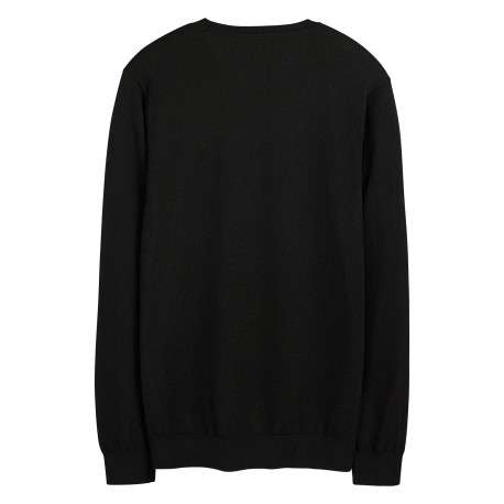 Pull noir uni avec une coupe droite et des manches courtes - Image 2