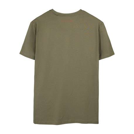 T-shirt kaki uni avec une coupe droite et des manches courtes - Image 2