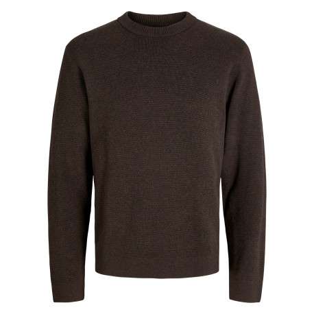 Pull en coton biologique chocolat uni avec une coupe droite