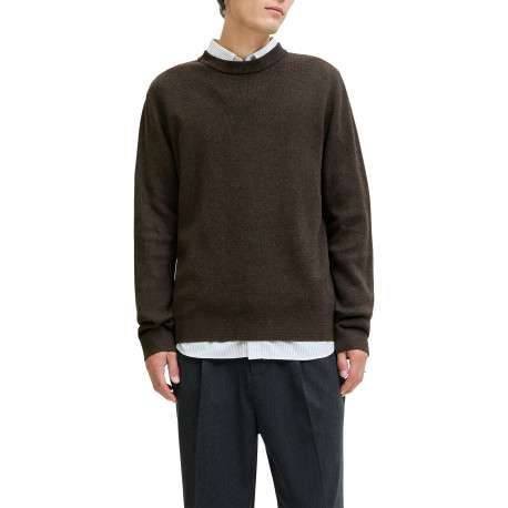 Pull en coton biologique chocolat uni avec une coupe droite - Image 2