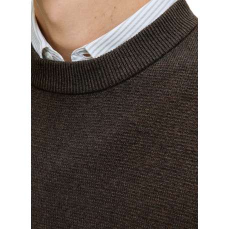 Pull en coton biologique chocolat uni avec une coupe droite - Image 5