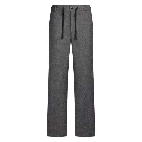 Pantalon chino gris uni avec une coupe droite et une taille élastiquée