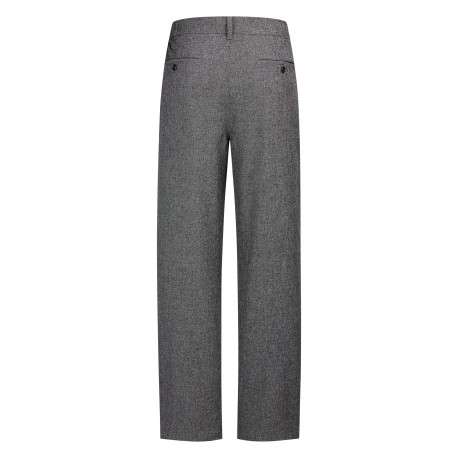 Pantalon chino gris uni avec une coupe droite et une taille élastiquée - Image 2