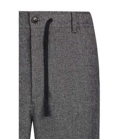 Pantalon chino gris uni avec une coupe droite et une taille élastiquée - Image 3