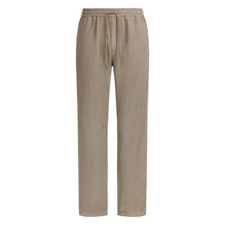 Pantalon chino kaki à carreaux avec une coupe droite et une taille élastiquée