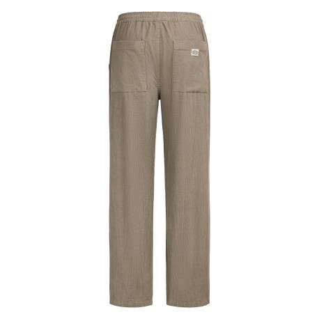 Pantalon chino kaki à carreaux avec une coupe droite et une taille élastiquée - Image 2