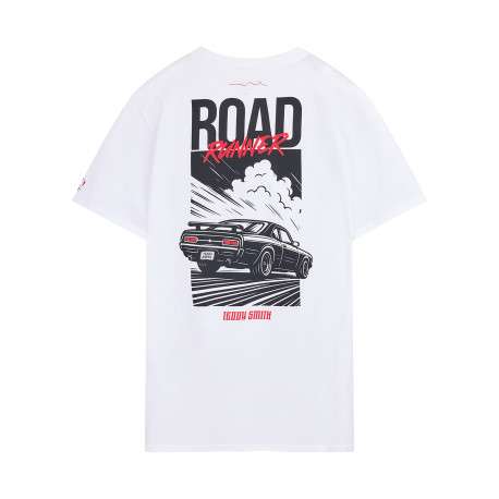 T-shirt blanc à imprimé avec une coupe droite et des manches courtes - Image 2