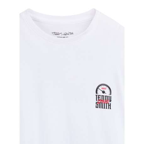T-shirt blanc à imprimé avec une coupe droite et des manches courtes - Image 3