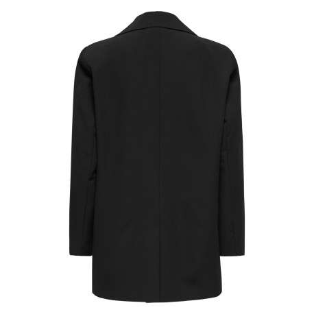 Blazer noir uni avec une coupe droite et des manches longues - Image 2