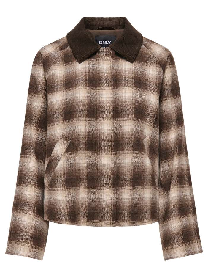 Manteau marron à carreaux...