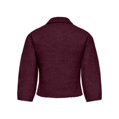 Gilet bordeaux uni avec une coupe ajustée et des manches longues - Image 2