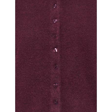 Gilet bordeaux uni avec une coupe ajustée et des manches longues - Image 3