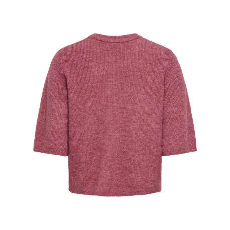 Gilet rose uni avec une coupe droite et un col rond muni de boutons - Image 2