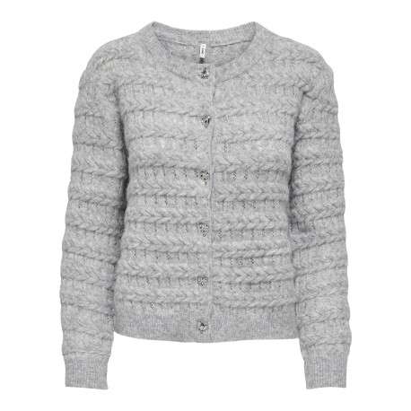 Gilet gris uni avec une coupe droite et des manches longues