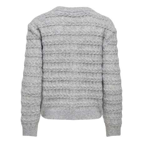 Gilet gris uni avec une coupe droite et des manches longues - Image 2