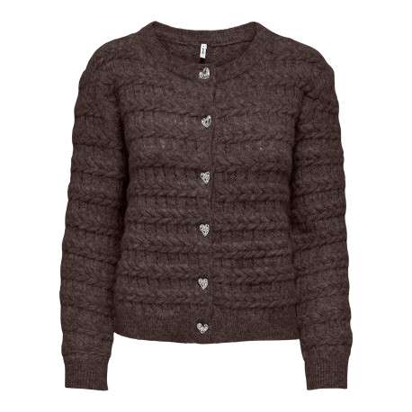 Gilet marron uni avec une coupe droite et des manches longues