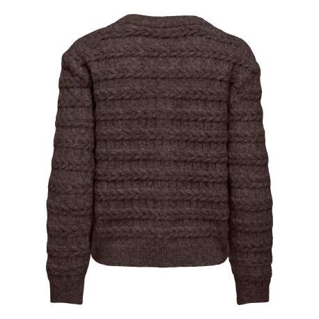 Gilet marron uni avec une coupe droite et des manches longues - Image 2