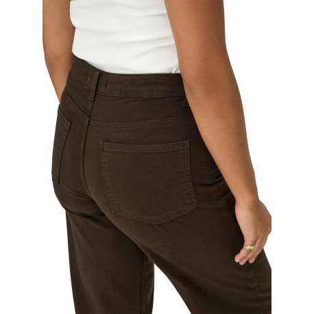 Pantalon en coton biologique marron uni avec une coupe bootcut - Image 7