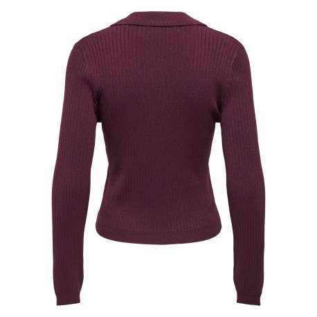 Pull prune uni avec une coupe ajustée et des manches longues - Image 2
