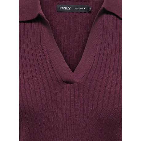 Pull prune uni avec une coupe ajustée et des manches longues - Image 3