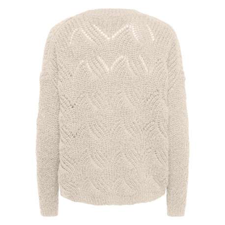Pull écru uni avec une coupe droite et des manches longues - Image 2
