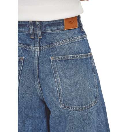 Jean en coton bleu uni avec une coupe bootcut et des surpiqûres camel - Image 5