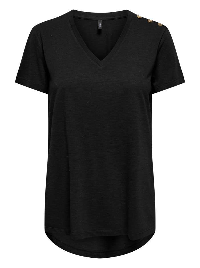 T-shirt noir uni avec une...