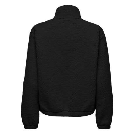 Sweat noir uni avec une coupe droite et un col camionneur - Image 2