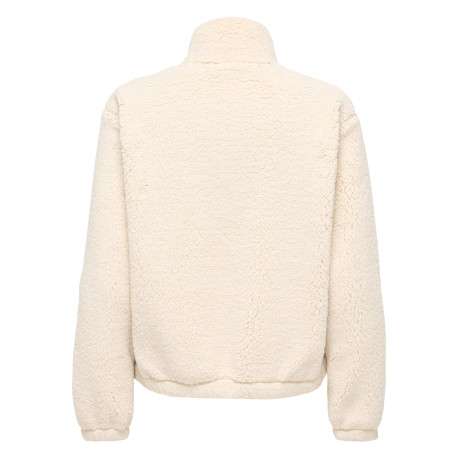 Sweat écru uni avec une coupe droite et un col camionneur - Image 2
