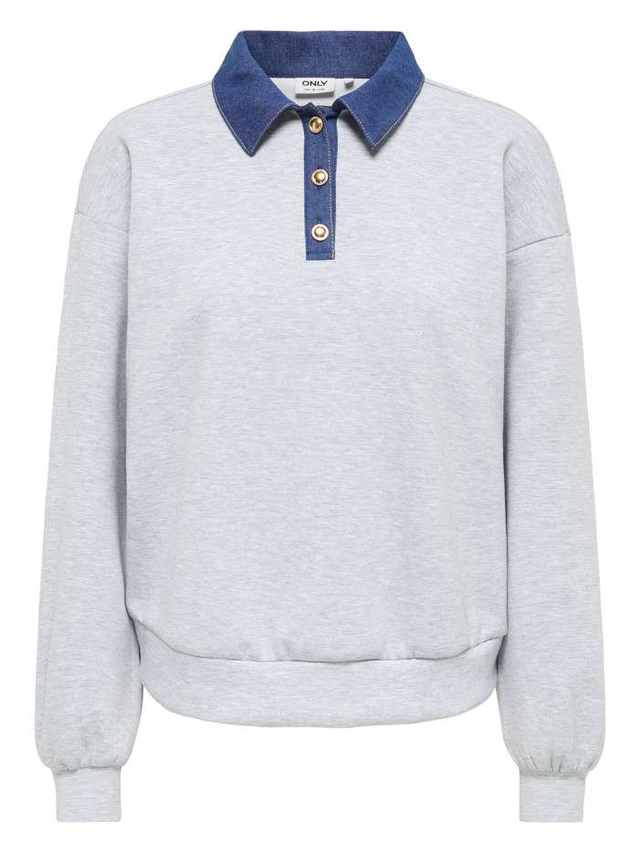 Sweat gris clair uni avec...