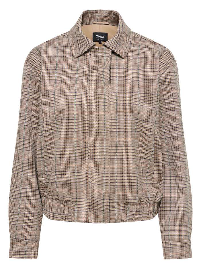 Blouson beige à carreaux...