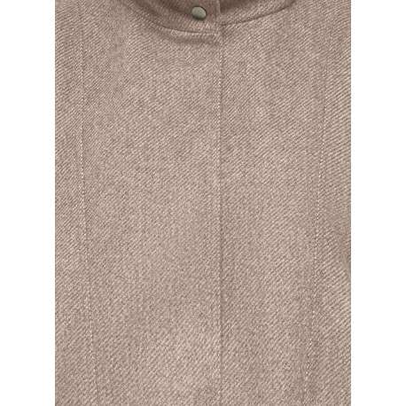 Veste beige unie avec une coupe droite et des manches longues - Image 3