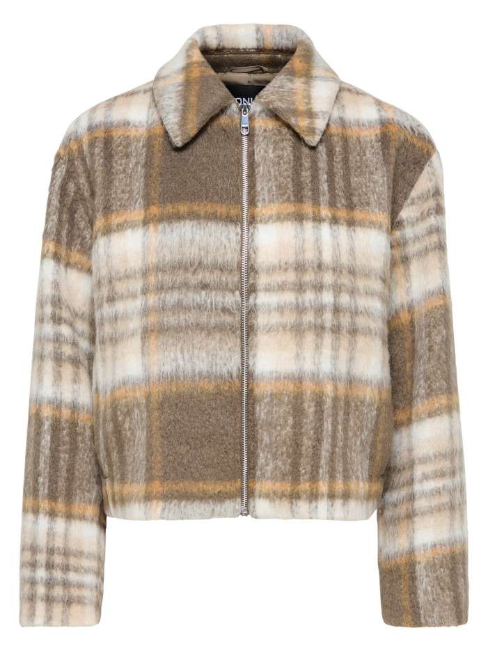 Veste écrue à carreaux avec...