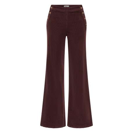 Pantalon chino en coton marron uni avec une coupe bootcut