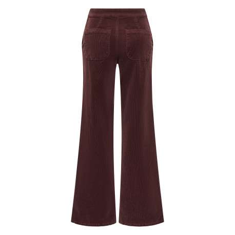Pantalon chino en coton marron uni avec une coupe bootcut - Image 2