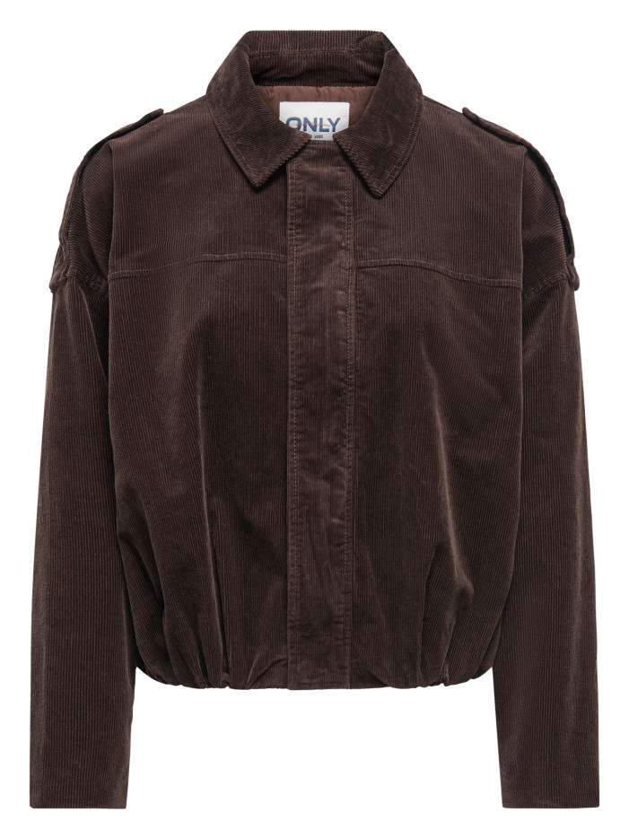Blouson en coton marron uni...