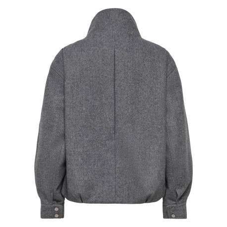 Veste grise unie avec une coupe droite et des manches longues - Image 2