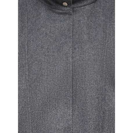 Veste grise unie avec une coupe droite et des manches longues - Image 3