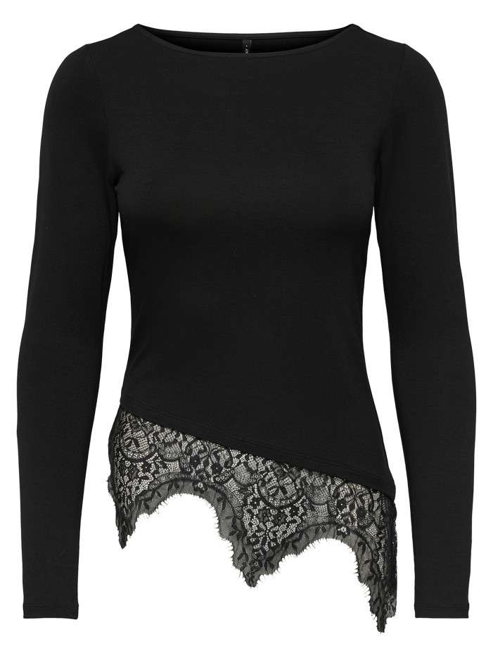 T-shirt noir uni avec une...