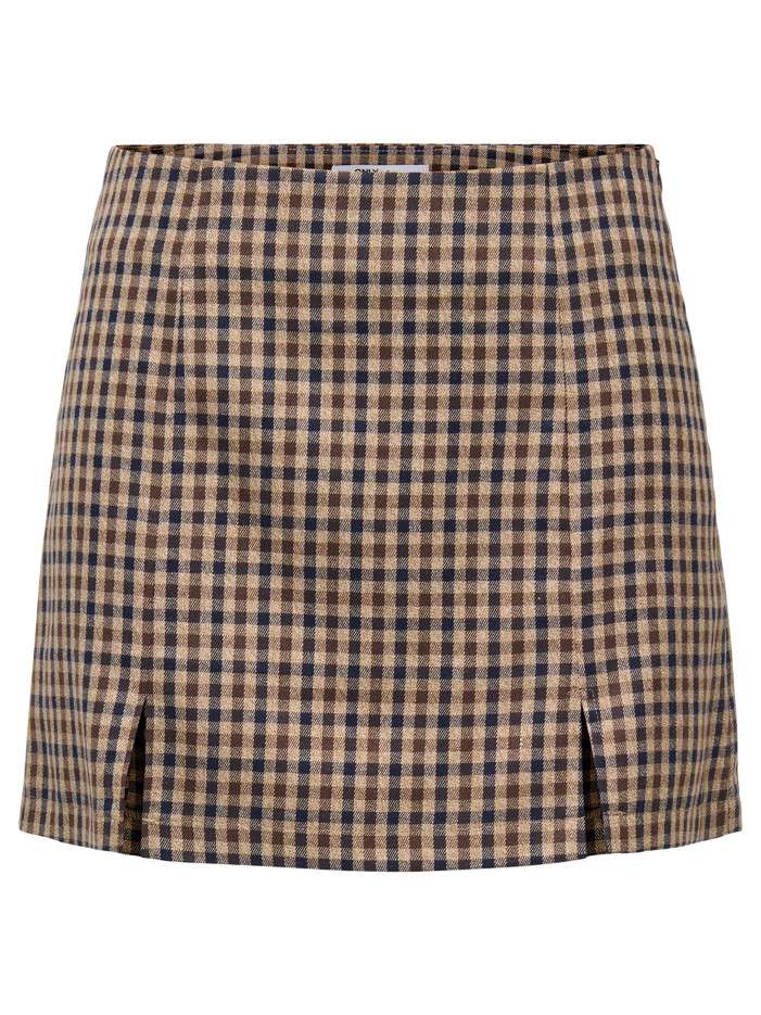 Jupe courte beige à...