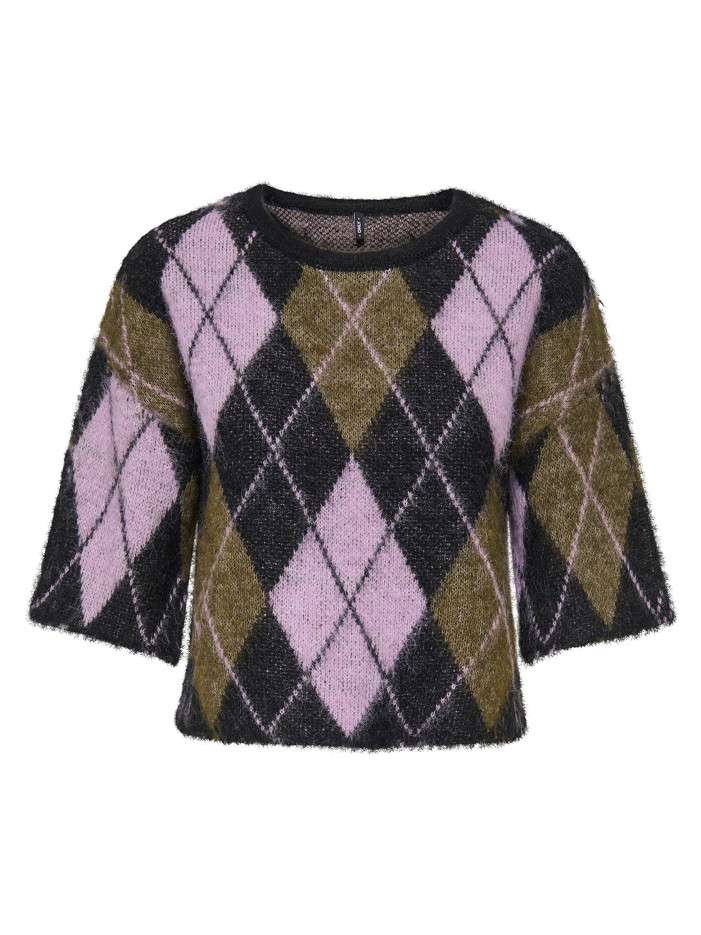 Pull multicolore à carreaux...