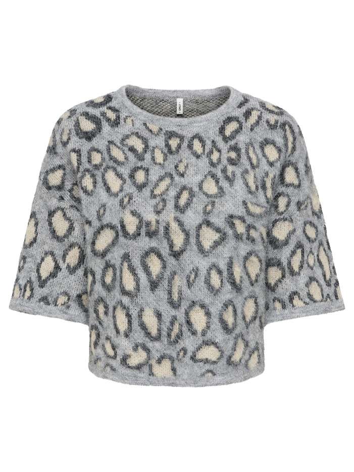 Pull gris à motifs avec une...