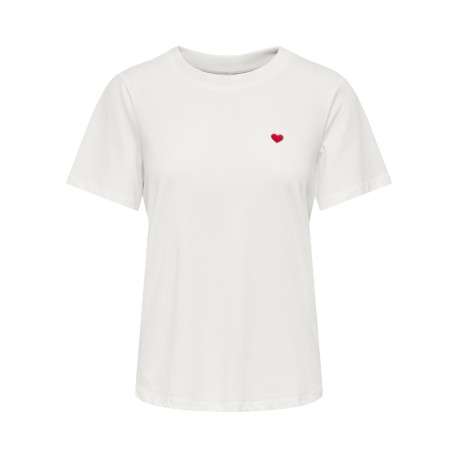 T-shirt en coton biologique blanc uni avec une coupe droite et un col rond