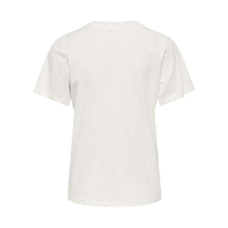 T-shirt en coton biologique blanc uni avec une coupe droite et un col rond - Image 2