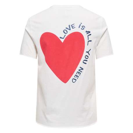 T-shirt en coton biologique blanc uni avec une coupe droite et un col rond