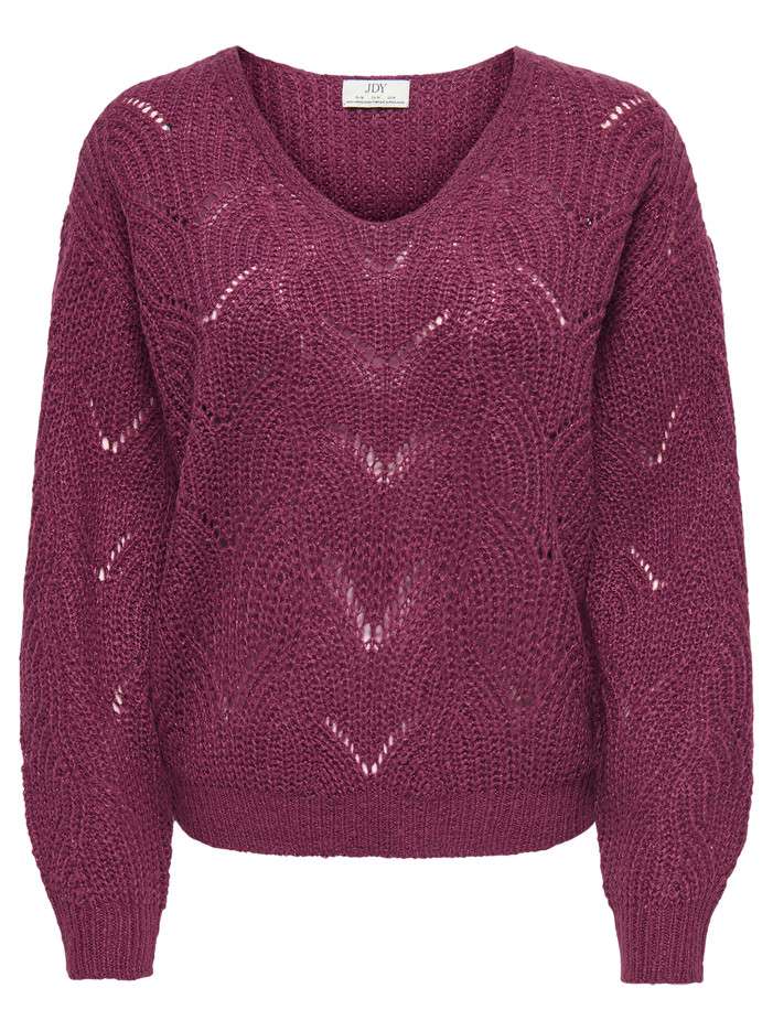 Pull bordeaux uni avec une...
