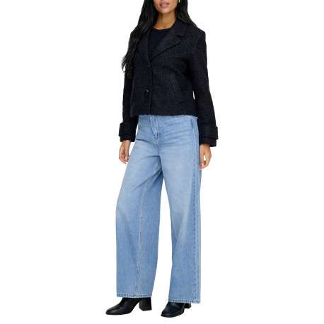 Veste marine unie avec une coupe droite et des manches longues - Image 2